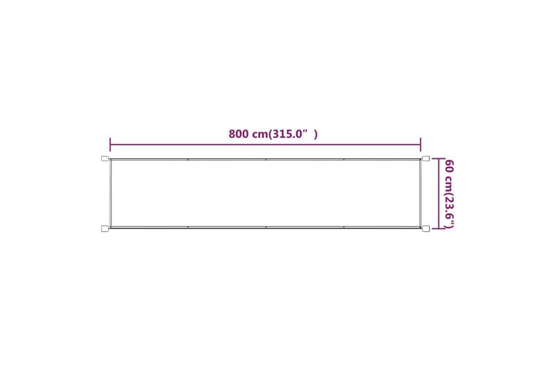 Vertikal markise terrakotta 60x800 cm oxford stoff - Rød - Hagemøbler - Solbeskyttelse - Markiser - Vindusmarkise