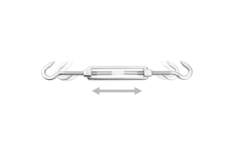 Monteringssett for solseil 6 deler rustfritt stål - Silver - Hagemøbler - Solbeskyttelse - Solseil