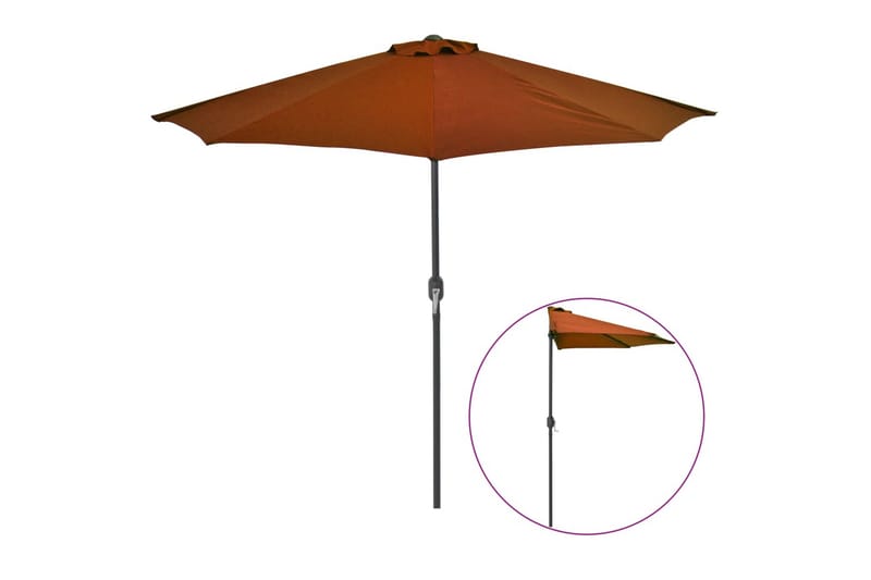 Balkongparasoll aluminiumsstang 270x135x245 cm halv - Hagemøbler - Solbeskyttelse - Parasoller - Balkongparasoll