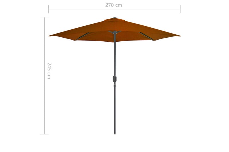 Balkongparasoll aluminiumsstang 270x135x245 cm halv - Hagemøbler - Solbeskyttelse - Parasoller - Balkongparasoll