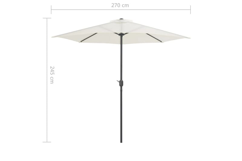 Balkongparasoll med aluminiumsstang 270x135 cm halv - Hagemøbler - Solbeskyttelse - Parasoller - Balkongparasoll