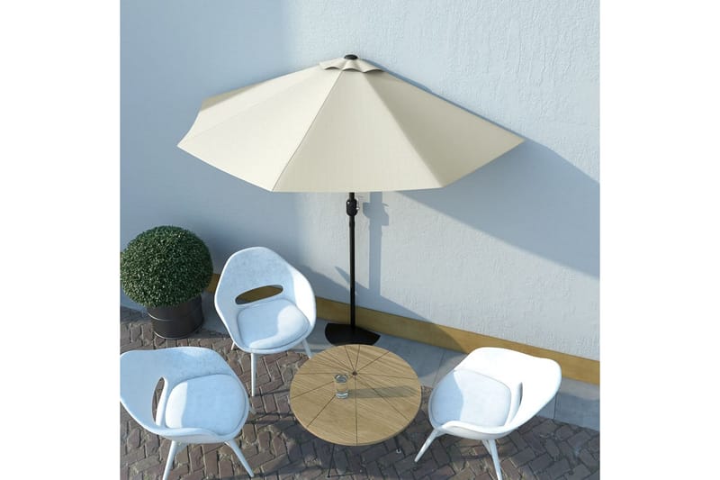 Balkongparasoll med aluminiumsstang 270x135 cm halv - Hagemøbler - Solbeskyttelse - Parasoller - Balkongparasoll