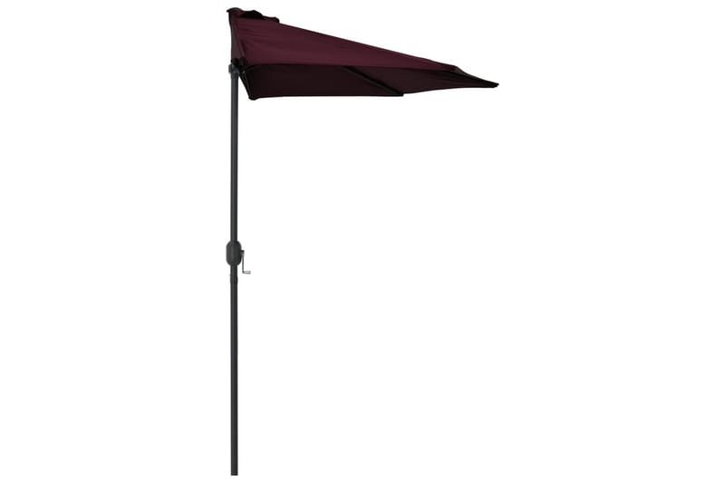 Balkongparasoll med aluminiumsstang 270x135x245 cm halv - Rød - Hagemøbler - Solbeskyttelse - Parasoller - Balkongparasoll