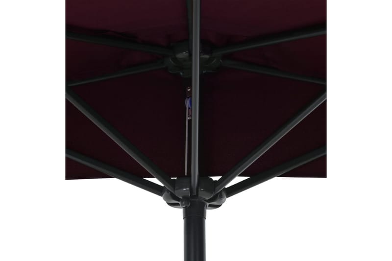 Balkongparasoll med aluminiumsstang 270x135x245 cm halv - Rød - Hagemøbler - Solbeskyttelse - Parasoller - Balkongparasoll