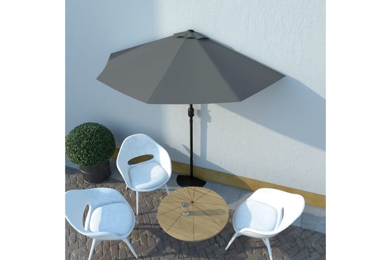 Balkongparasoll med aluminiumsstang antrasitt 270x135cm halv - Hagemøbler - Solbeskyttelse - Parasoller - Balkongparasoll