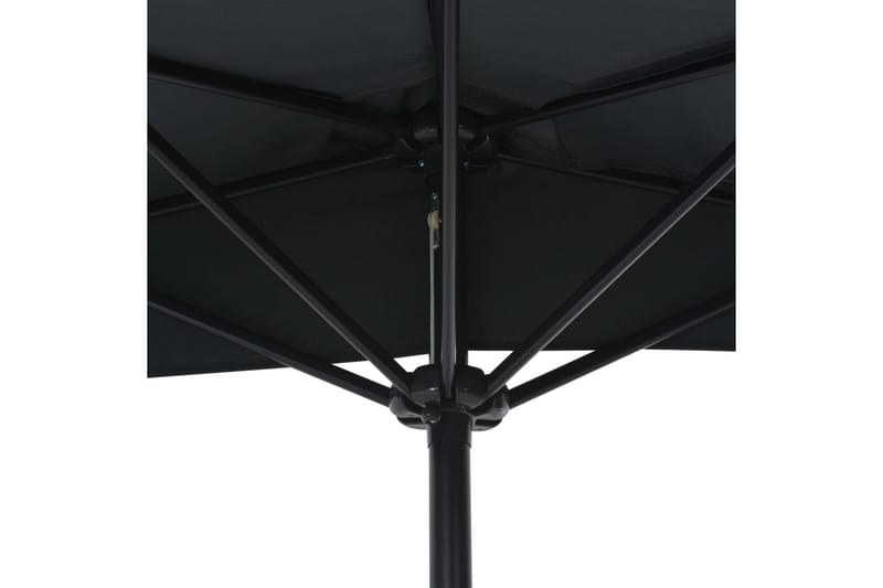 Balkongparasoll med aluminiumsstang antrasitt 270x135cm halv - Hagemøbler - Solbeskyttelse - Parasoller - Balkongparasoll