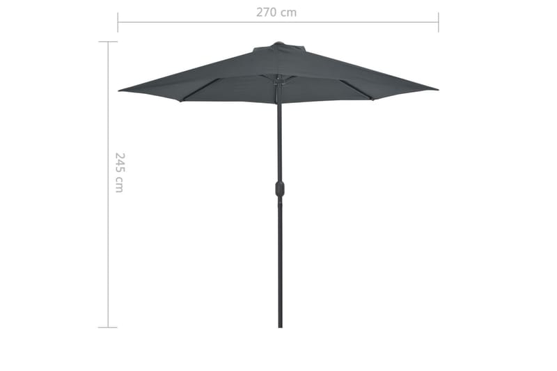 Balkongparasoll med aluminiumsstang antrasitt 270x135cm halv - Hagemøbler - Solbeskyttelse - Parasoller - Balkongparasoll