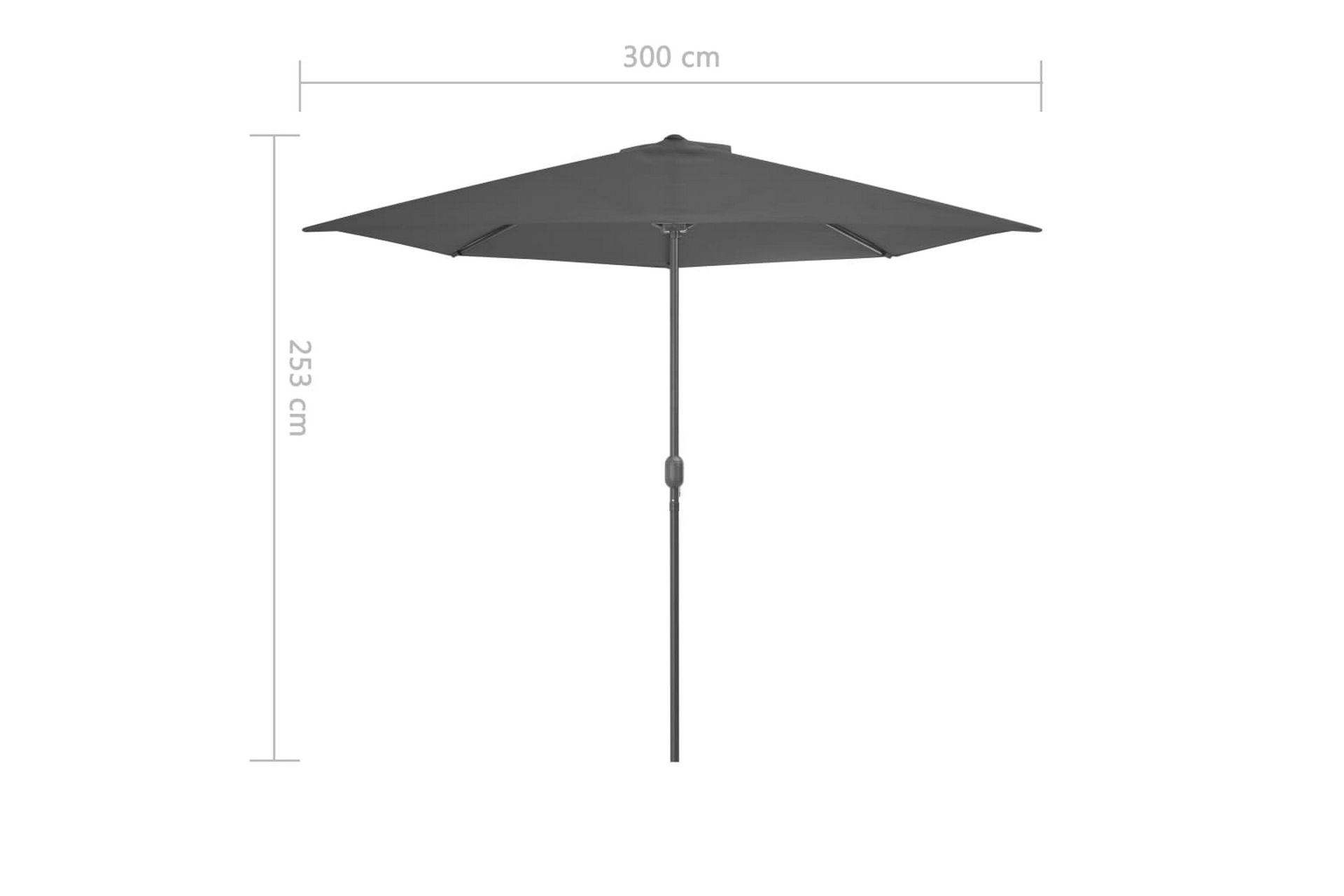 Balkongparasoll med aluminiumsstang antrasitt 300x150cm halv - Hagemøbler - Solbeskyttelse - Parasoller - Balkongparasoll