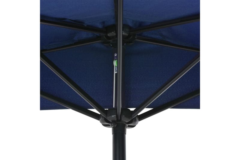 Balkongparasoll med aluminiumsstang blå 270x135x245 cm halv - Blå - Hagemøbler - Solbeskyttelse - Parasoller - Balkongparasoll