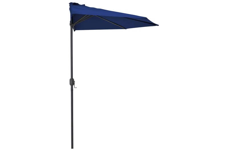 Balkongparasoll med aluminiumsstang blå 300x150x253 cm halv - Blå - Hagemøbler - Solbeskyttelse - Parasoller - Balkongparasoll