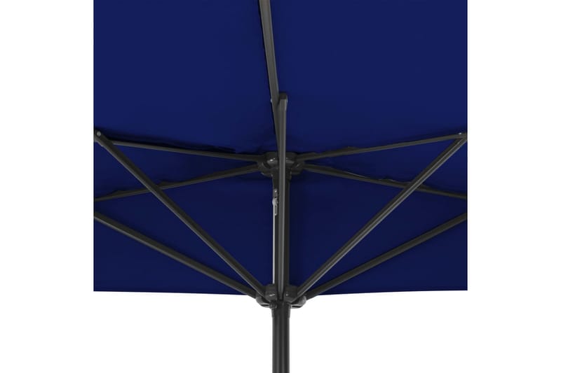 Balkongparasoll med aluminiumsstang blå 300x150x253 cm halv - Blå - Hagemøbler - Solbeskyttelse - Parasoller - Balkongparasoll