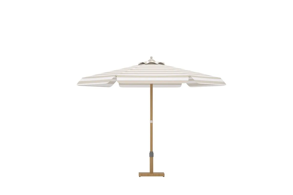 Cerox parasoll 270 cm utendørs - Hvit, stripete