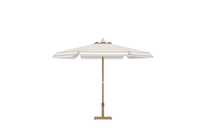 Cerox parasoll 270 cm utendørs, Hvit, stripete
