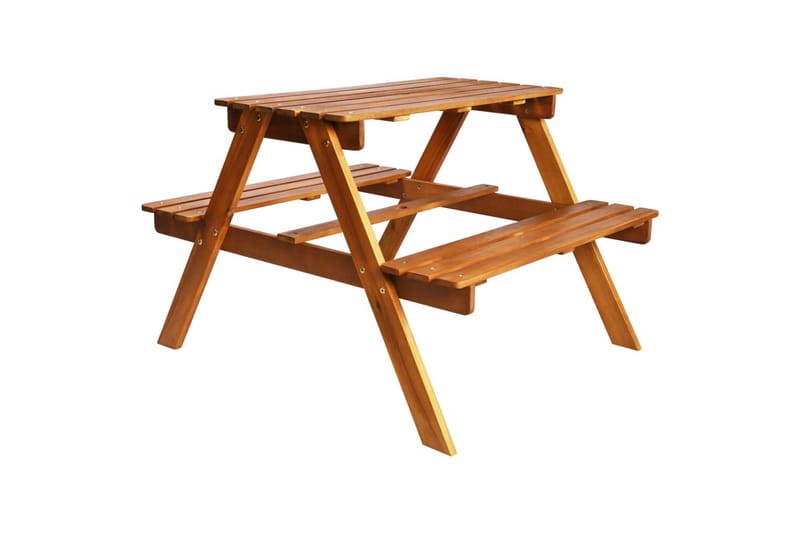 Barnepiknikbord med parasoll 79x90x60 cm heltre akasie - Hagemøbler - Solbeskyttelse - Parasoller