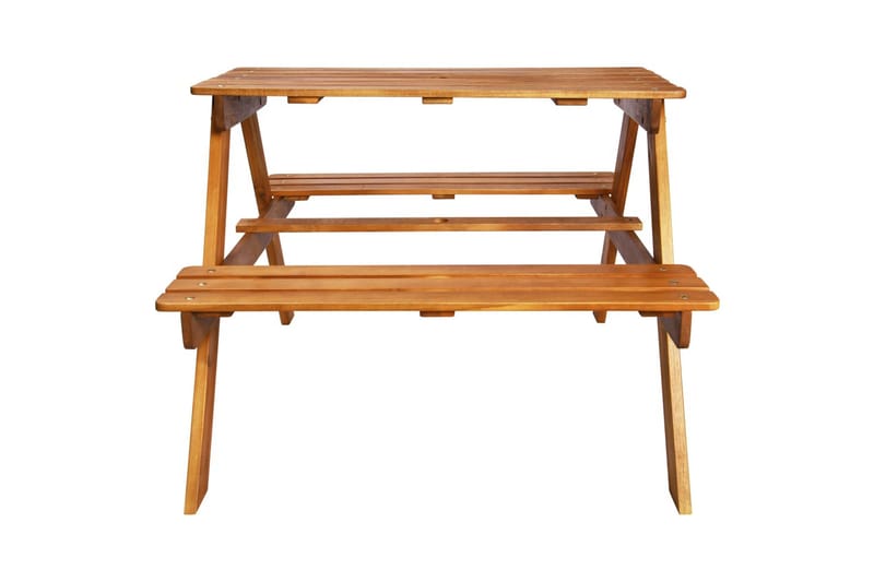 Barnepiknikbord med parasoll 79x90x60 cm heltre akasie - Hagemøbler - Solbeskyttelse - Parasoller
