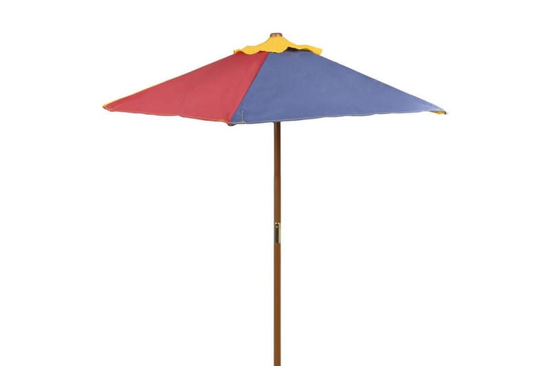 Barns piknikbord med benker og parasoll flerfarget tre - Multi - Parasoller