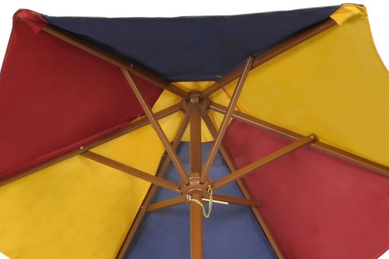Barns piknikbord med benker og parasoll flerfarget tre - Multi - Hagemøbler - Solbeskyttelse - Parasoller