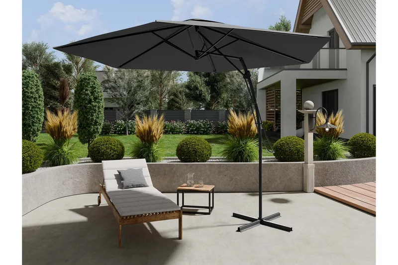 Brambleton Parasoll 3m - Grå - Hagemøbler - Solbeskyttelse - Parasoller - Hengeparasoll
