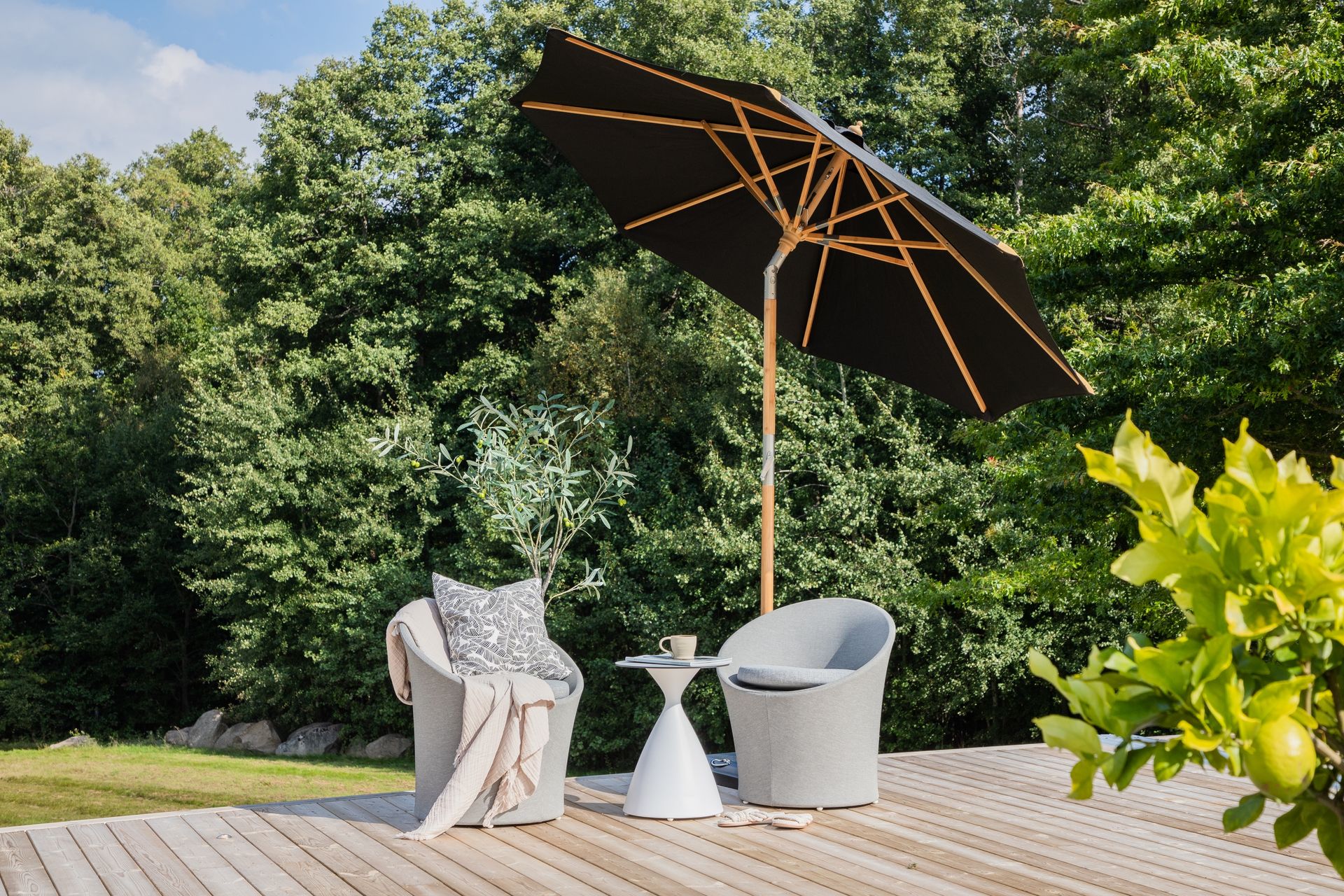 Cerox Parasoll 270 cm - Svart - Hagemøbler - Solbeskyttelse - Parasoller