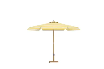 Cerox parasoll 270 cm utendørs - Gul og hvit, stripete - Hagemøbler - Solbeskyttelse - Parasoller - Balkongparasoll