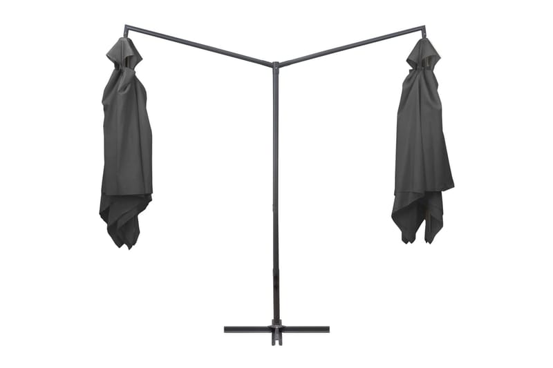 Dobbel parasoll med stålstang 250x250 cm antrasitt - Grå - Hagemøbler - Solbeskyttelse - Parasoller