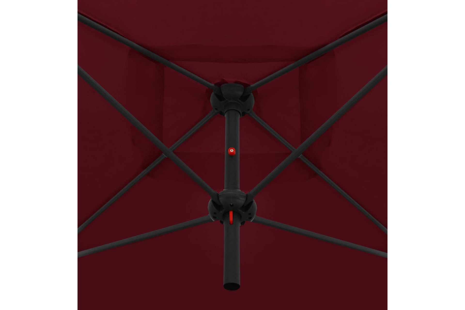 Dobbel parasoll med stålstang 250x250 cm vinrød - Rød - Hagemøbler - Solbeskyttelse - Parasoller