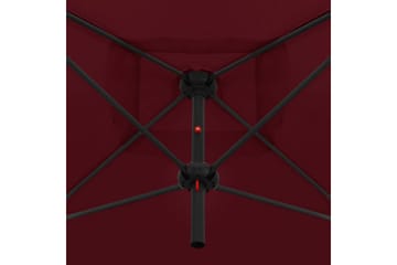 Dobbel parasoll med stålstang 250x250 cm vinrød - Rød - Hagemøbler - Solbeskyttelse - Parasoller