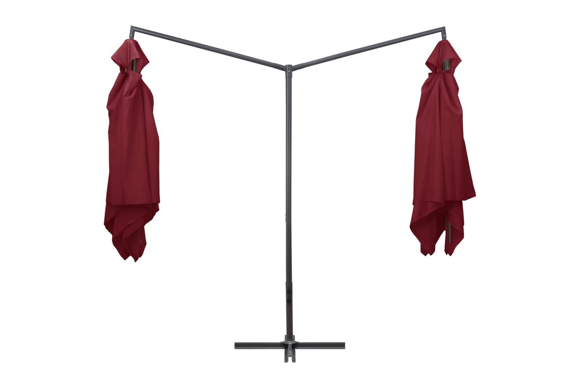 Dobbel parasoll med stålstang 250x250 cm vinrød - Rød - Hagemøbler - Solbeskyttelse - Parasoller
