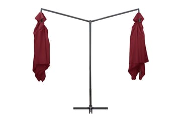 Dobbel parasoll med stålstang 250x250 cm vinrød - Rød - Hagemøbler - Solbeskyttelse - Parasoller