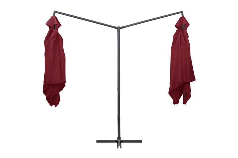 Dobbel parasoll med stålstang 250x250 cm vinrød - Rød - Hagemøbler - Solbeskyttelse - Parasoller