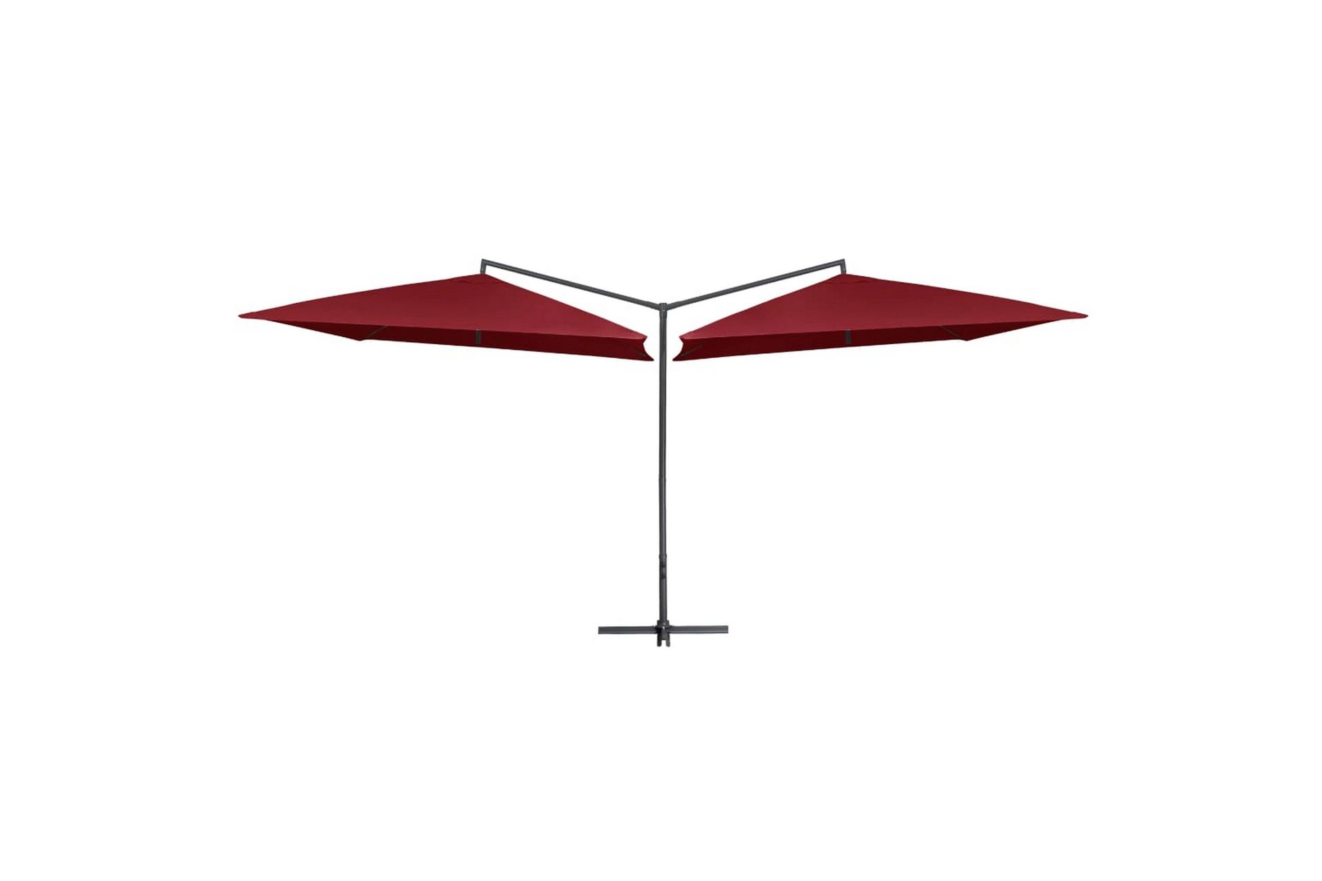 Dobbel parasoll med stålstang 250x250 cm vinrød - Rød - Hagemøbler - Solbeskyttelse - Parasoller