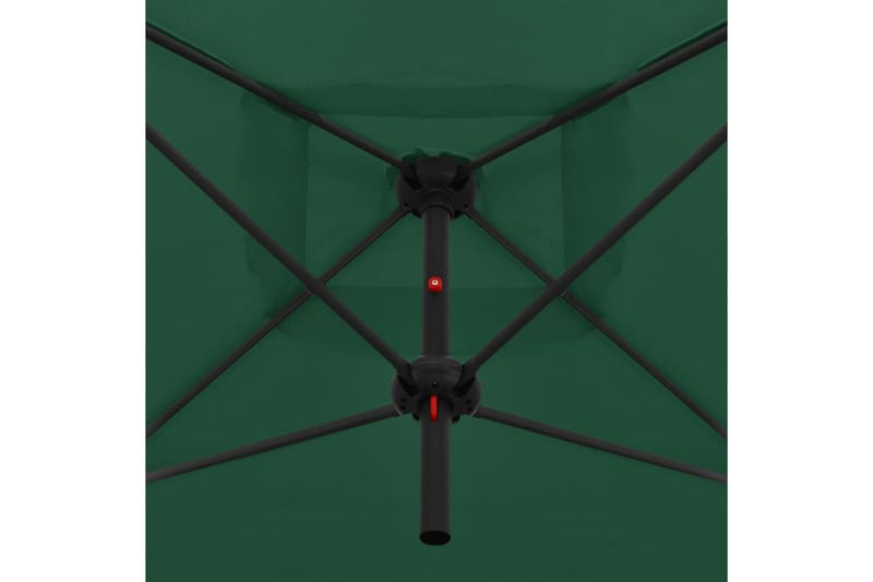 Dobbel parasoll med stålstang 250x250 cm grønn - Grønn - Parasoller
