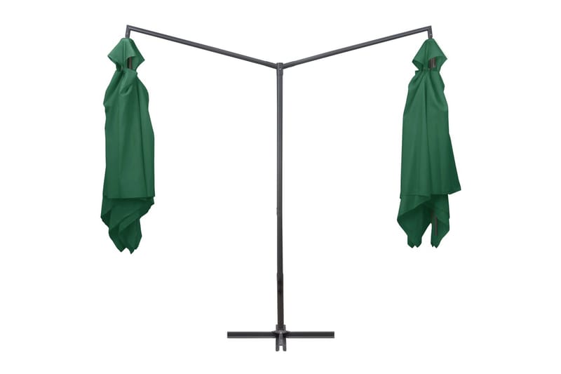 Dobbel parasoll med stålstang 250x250 cm grønn - Grønn - Hagemøbler - Solbeskyttelse - Parasoller