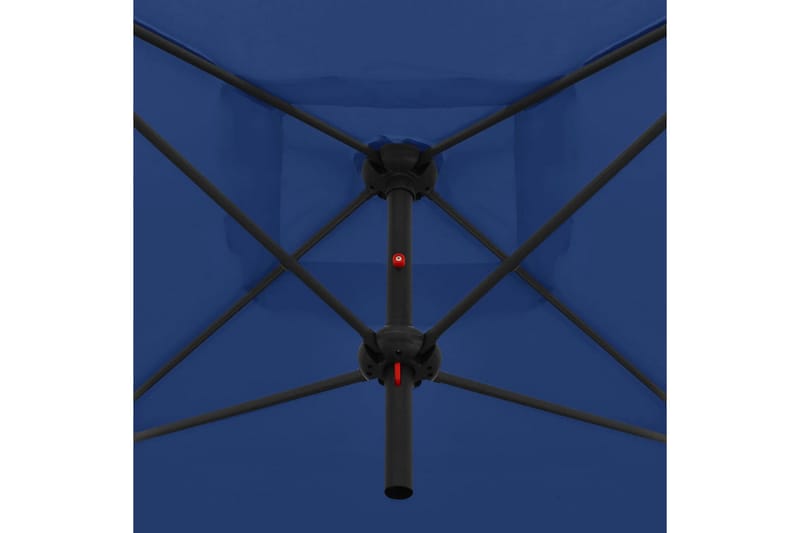 Dobbel parasoll med stålstang 250x250 cm asurblå - Blå - Parasoller