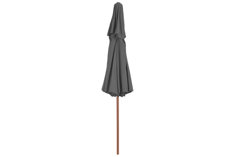 Dobbel parasoll med trestang 270 cm antrasitt - Hagemøbler - Solbeskyttelse - Parasoller