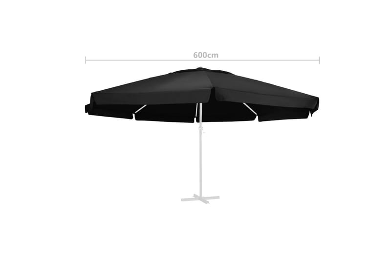 Erstatningsstoff for hageparasoll svart 600 cm - Hagemøbler - Solbeskyttelse - Parasoller