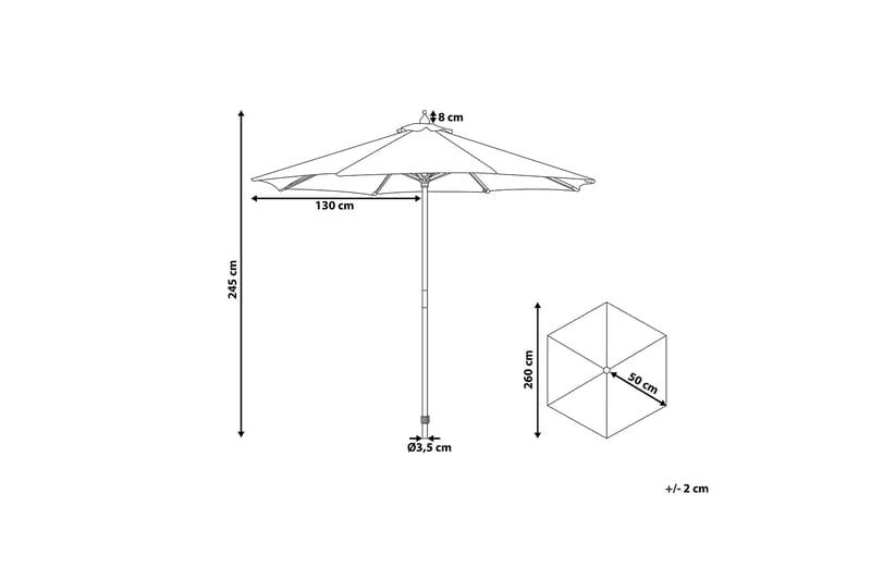 Ferentillo Parasoll 245 cm - Beige - Parasoller