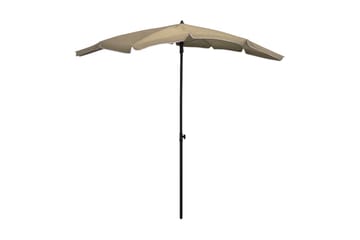 Hageparasoll med stang 200x130 cm gråbrun - Taupe - Hagemøbler - Solbeskyttelse - Parasoller