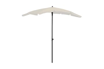 Hageparasoll med stang 200x130 cm sand - Krem - Hagemøbler - Solbeskyttelse - Parasoller