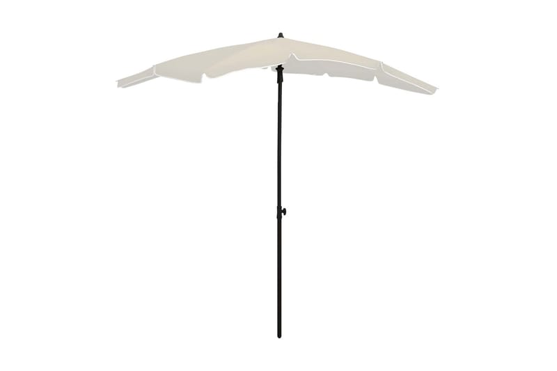 Hageparasoll med stang 200x130 cm sand - Krem - Hagemøbler - Solbeskyttelse - Parasoller