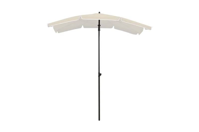 Hageparasoll med stang 200x130 cm sand - Krem - Hagemøbler - Solbeskyttelse - Parasoller