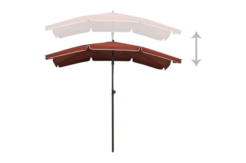 Hageparasoll med stang 200x130 cm terrakotta - Oransj - Hagemøbler - Solbeskyttelse - Parasoller