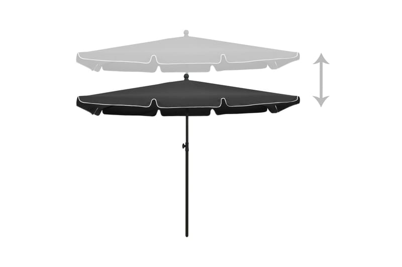 Hageparasoll med stang 210x140 cm antrasitt - Antrasittgrå - Hagemøbler - Solbeskyttelse - Parasoller