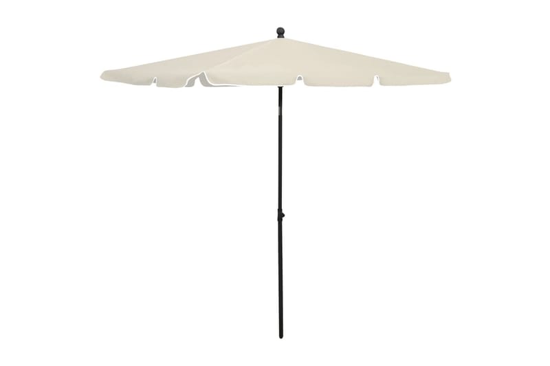 Hageparasoll med stang 210x140 cm sand - Krem - Hagemøbler - Solbeskyttelse - Parasoller