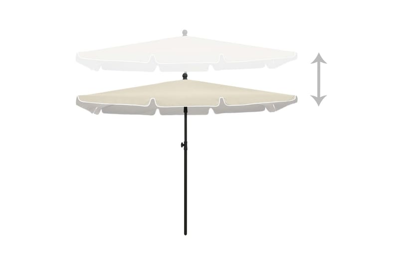 Hageparasoll med stang 210x140 cm sand - Krem - Hagemøbler - Solbeskyttelse - Parasoller