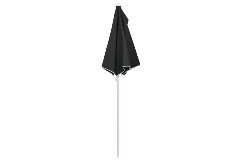 Halvrund parasoll med stang 180x90 cm svart - Svart - Hagemøbler - Solbeskyttelse - Parasoller