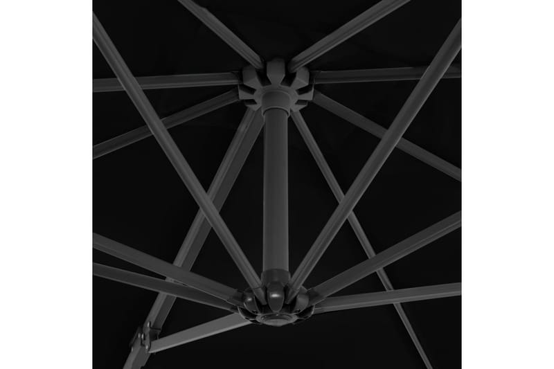 Hengeparasoll med aluminiumsstang 250x250 cm svart - Svart - Hengeparasoll