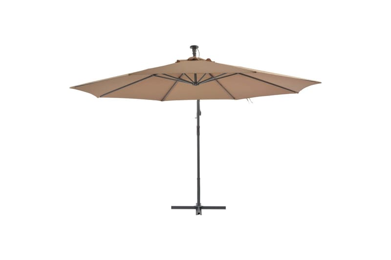Hengeparasoll med aluminiumsstang 350 cm gråbrun - Hagemøbler - Solbeskyttelse - Parasoller - Hengeparasoll