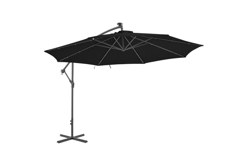Hengeparasoll med aluminiumsstang 350 cm svart - Hagemøbler - Solbeskyttelse - Parasoller - Hengeparasoll
