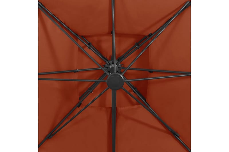 Hengeparasoll med dobbel topp 300x300 cm terrakotta - Oransj - Hengeparasoll